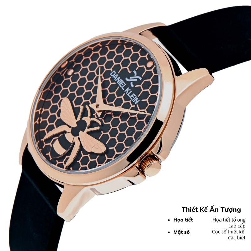 Đồng hồ nữ Daniel Klein Watch DK.1.13020 mặt nhỏ kính cứng chống xước chống nước dây Silicone đeo tay cao cấp chính hãng