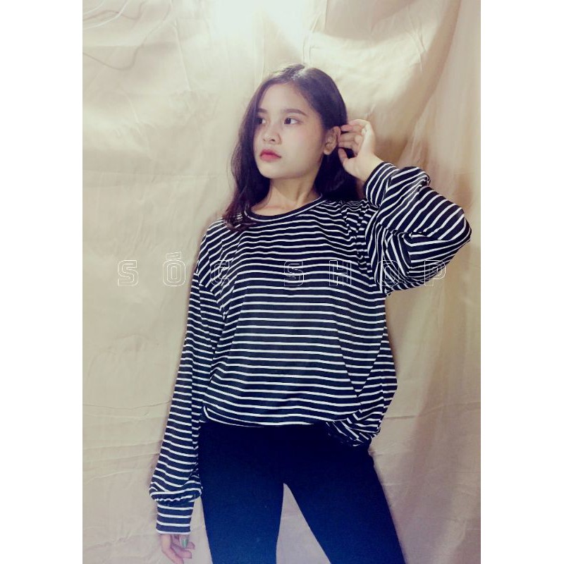Áo Thun Kẻ Oversize (Ảnh Thật 100%)
