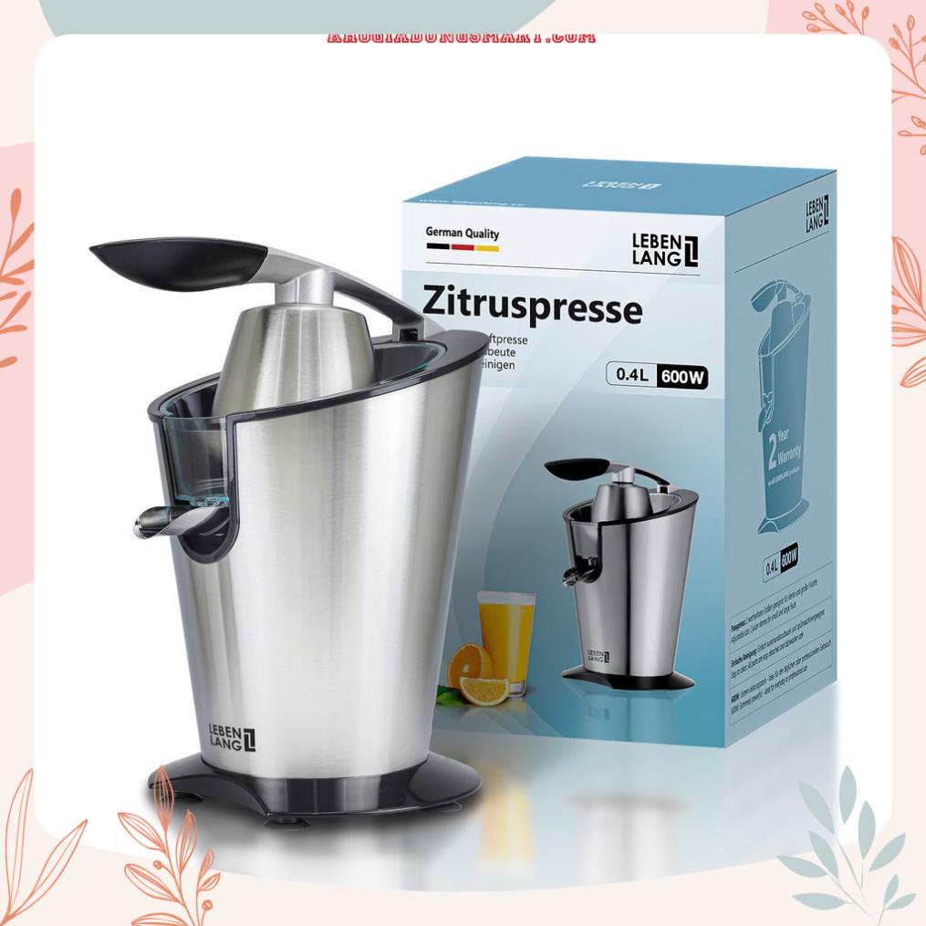 Máy Vắt Cam LEBENLANG LBC388 Bằng Inox Cao Cấp Công Suất 600W Dung Tích 400ml - Chính Hãng Bảo Hành 2 Năm !