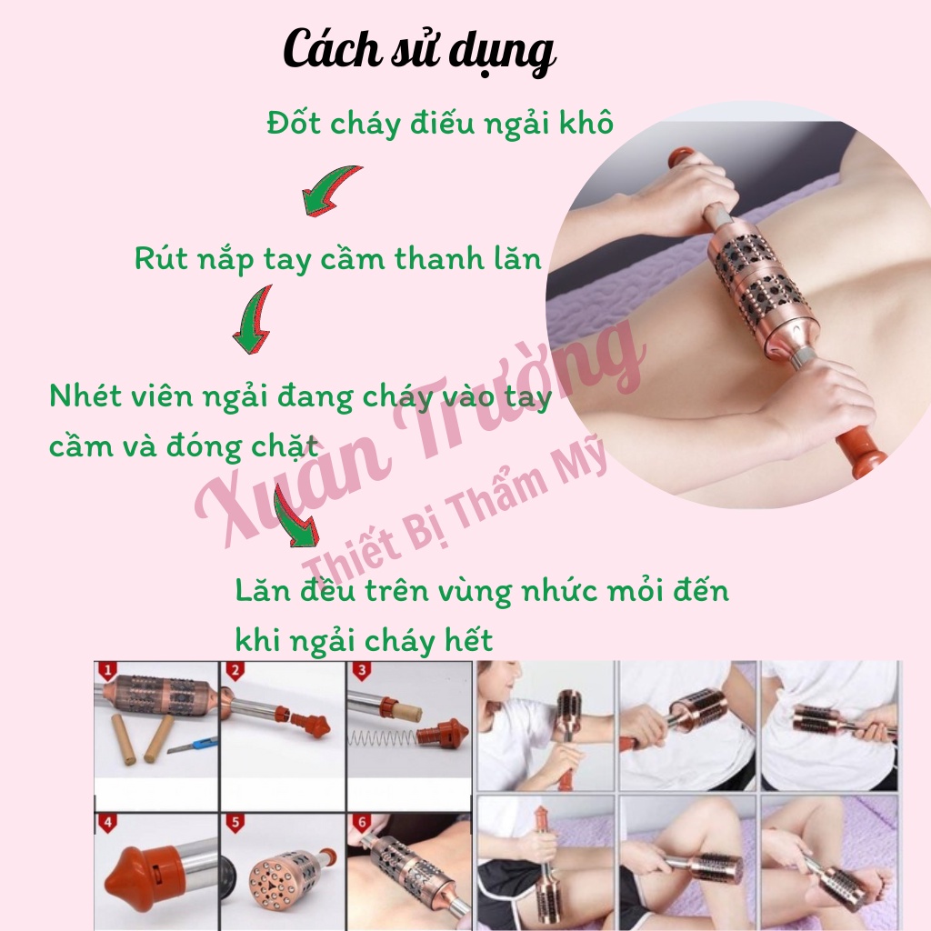 Thanh lăn ngải đồng chữa vai gáy, đả thông kinh lạc và hộp ngải thảo dược