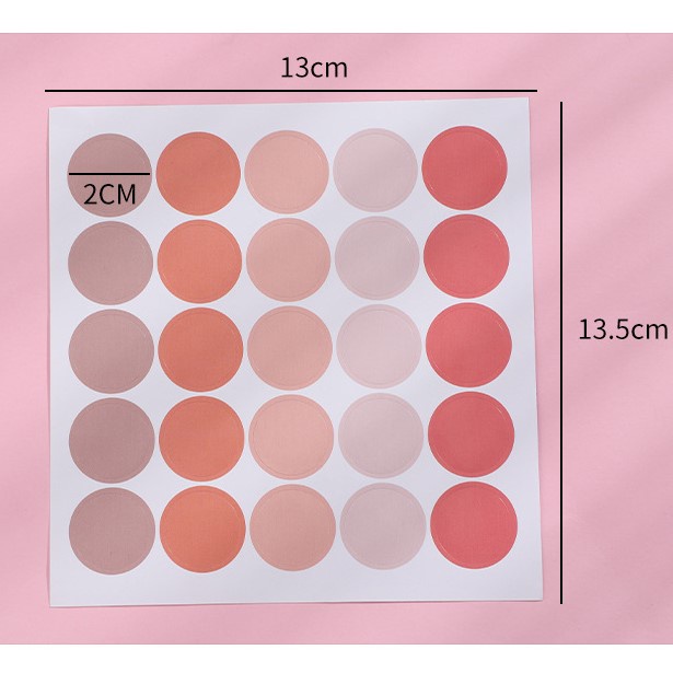 Sticker Miếng Dán Hình Chấm Tròn HynBee Round Sticker, Phụ Kiện Dán Postcard, Dán ảnh Màu Pastel
