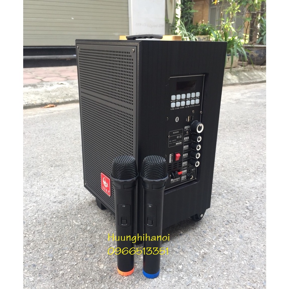 Loa karaoke bluetooth, loa di động thùng gỗ, tặng kèm 1 mic không dây, âm thanh cực hay, giá rẻ, bảo hành 12 tháng