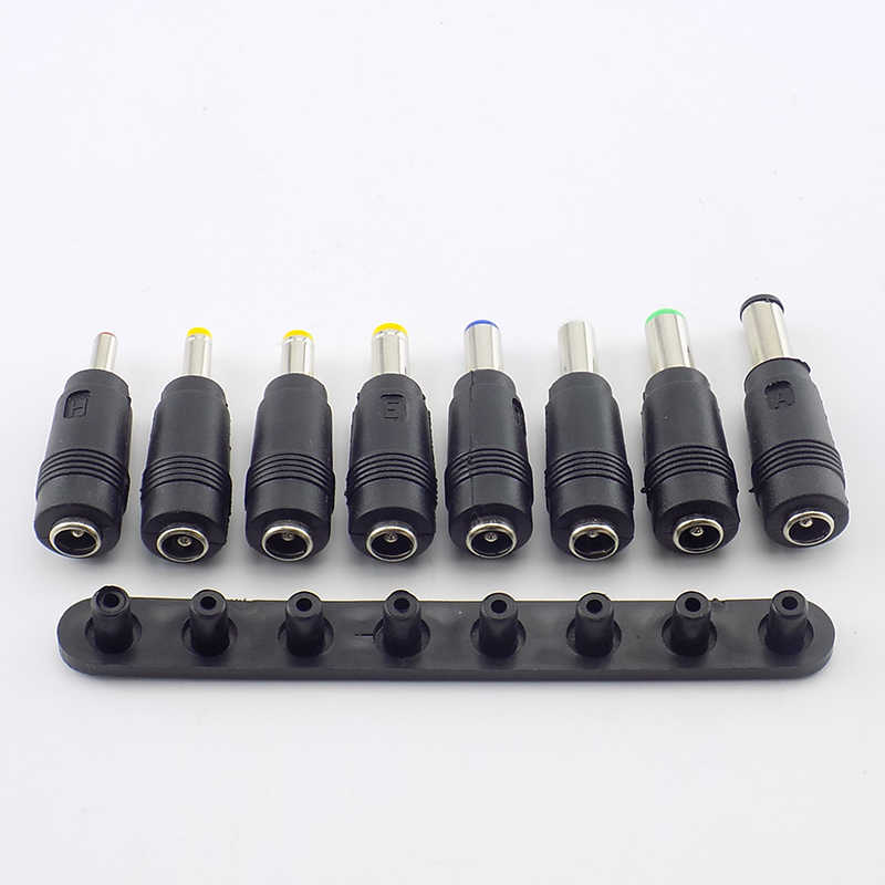 Đầu Nối Chuyển Đổi 8 Trong 1 DC 5.5 * 2.1mm Sang 6.3 6.0 5.5 4.8 4.0 3.5 2.5 2.1 1.7 1.35