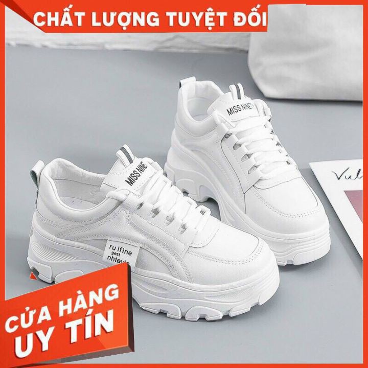 giầy thể thao độn đế cao cấp_ giầy thể thao chất da đẹp độn đế cao thời trang hàn quốc đi học đi chơi siêu hót