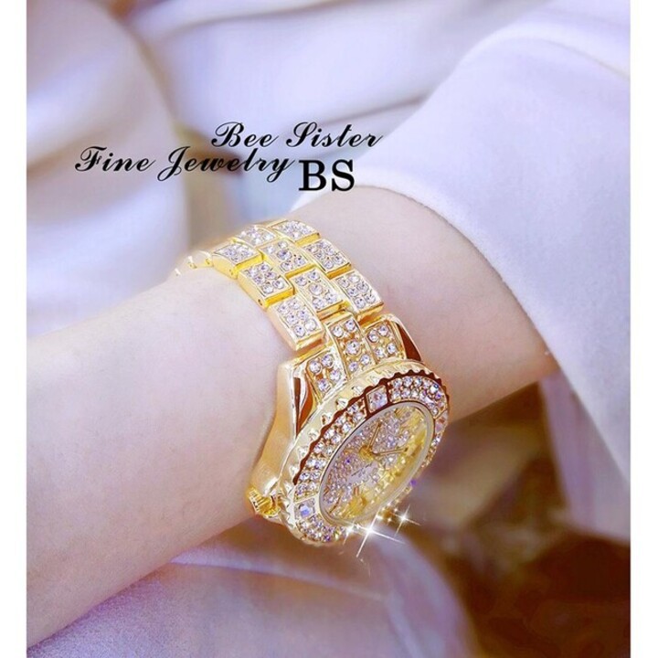 Đồng hồ nữ cao cấp, đồng hồ đeo tay nữ mặt đính đá lấp lánh sang trọng, Tặng Pin, HÀNG LOẠI 1