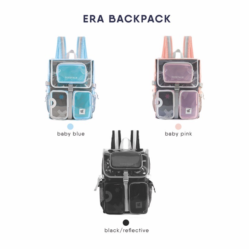 [Hot Trend] Balo Nhiều Ngăn Phối Nhựa Trong Nhiều Màu Năng Động ERA BACKPACK - Chống Nước Totetalk