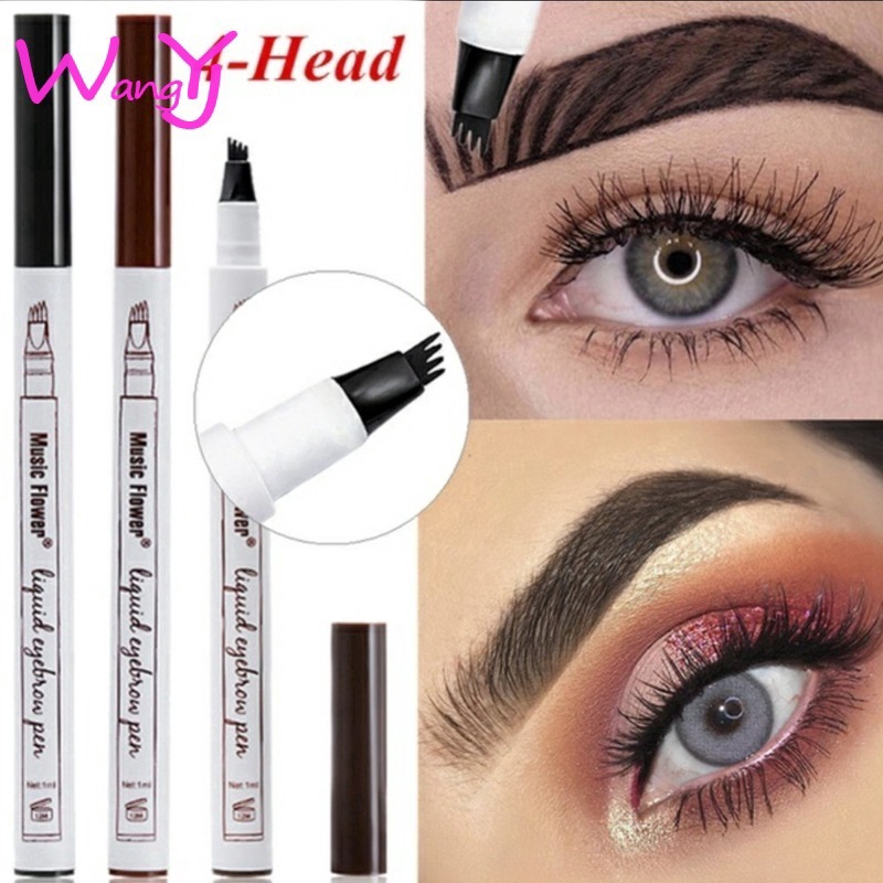 (Hàng Mới Về) Bút Kẻ Lông Mày Dạng Lỏng Thiết Kế Hai Đầu Lâu Trôi Chống Thấm Nước Không Nhòe