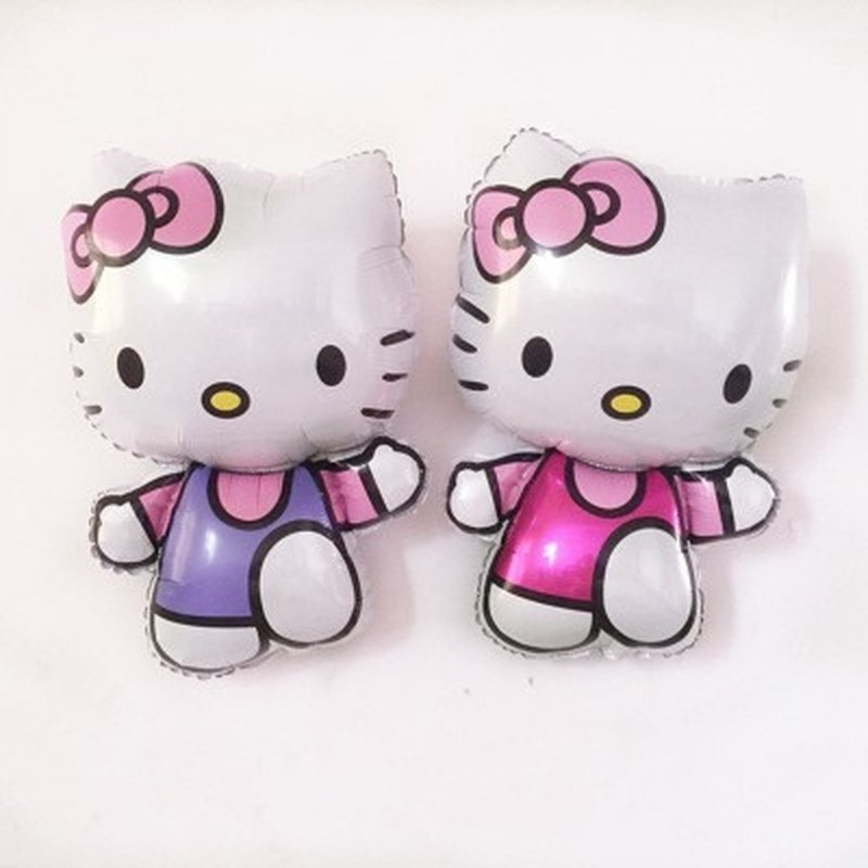 Bong bóng lá nhôm hình Hello Kitty mặc áo khoác đi bộ 48cm*70cm đáng yêu