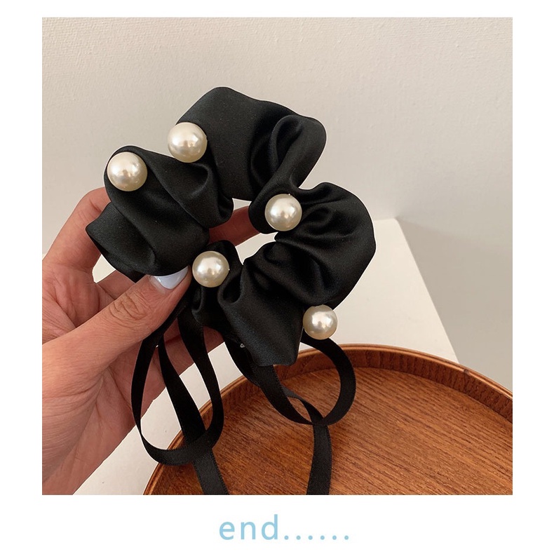 Đồ cột tóc scunchies màu đen phong cách Hàn Quốc