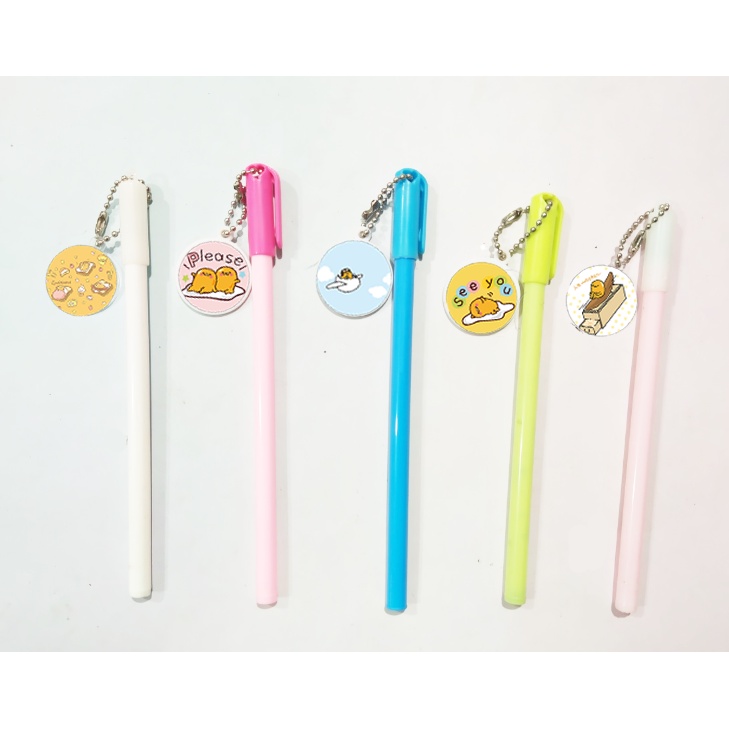 Bút trứng lười kèm dây treo BMCI34 bút gudetama cute dễ thương thần tượng idol hoạt hình