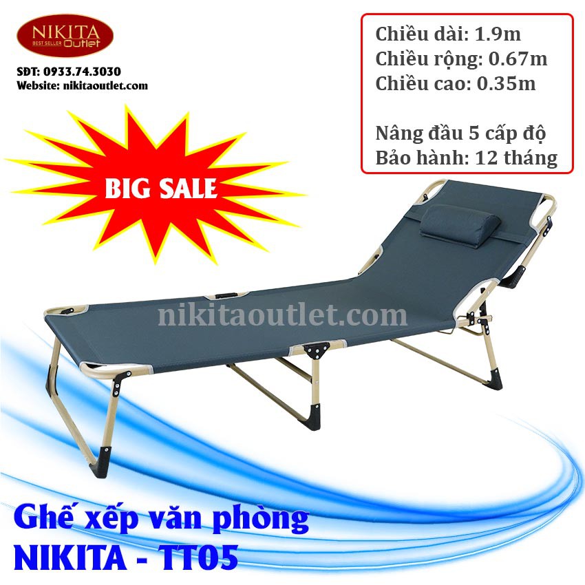 Giường xếp gấp gọn NIKITA - TT05 nhỏ gọn, tiện lợi, sử dụng đơn giản - bảo hành chính hãng NIKITA