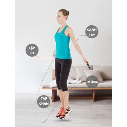 Dây Nhảy Lõi Thép Có Bộ Đếm Số Điện Tử Không Dây Hỗ Trợ Luyện Tập Giảm Cân - Bảo hành 6 tháng - gomhang.vn