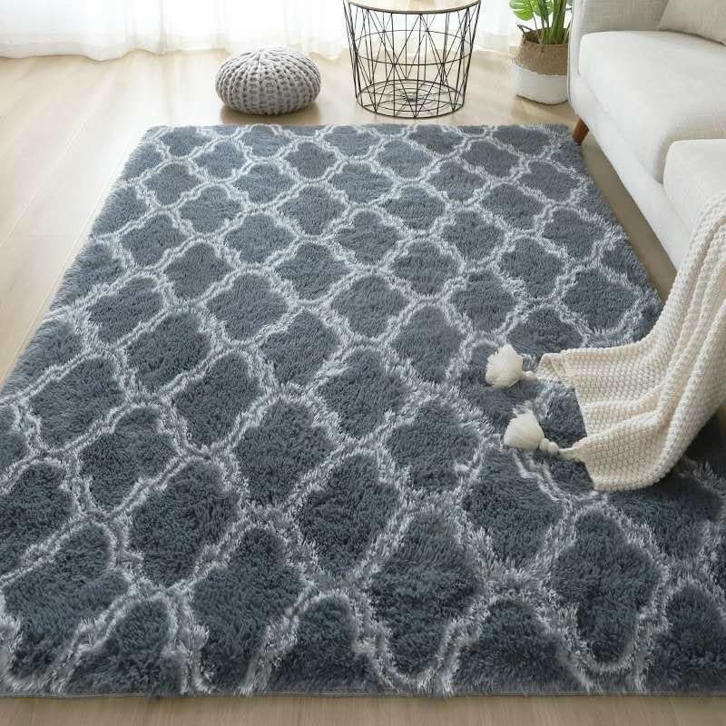 Thảm lông cao cấp hàng nhập khẩu loại 1, lông mềm mượt trải phòng khách, decor phòng, kích thước 1m6*2m