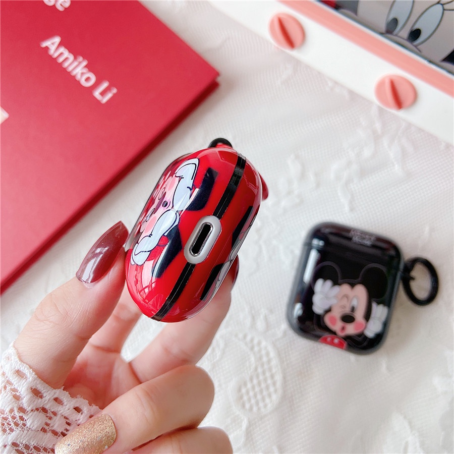 Vỏ Bảo Vệ Hộp Sạc Tai Nghe airpods pro airpods gen3 airpods 2 Hình Chuột mickey mouse & minnie mouse Dễ Thương Ốp