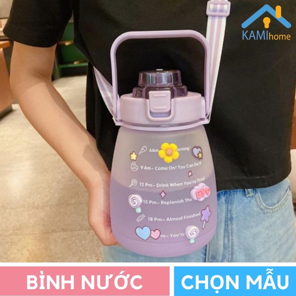 Bình nước cỡ lớn chia vạch 1.000-1.200-2.000ml (Hàng chuẩn có kèm Ống hút) KM22045
