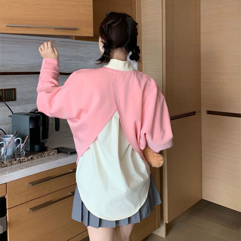 IMAODOUÁo Sweater Tay Dài Vạt Chéo + Áo Sơ Mi Tay Dài Thời Trang Mùa Thu 2023 Cho Nữ 2023