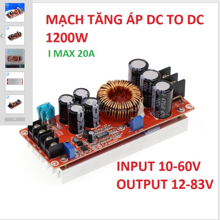 Module TĂNG  Áp 1200W  DC-DC Imax 20A 12V-83V