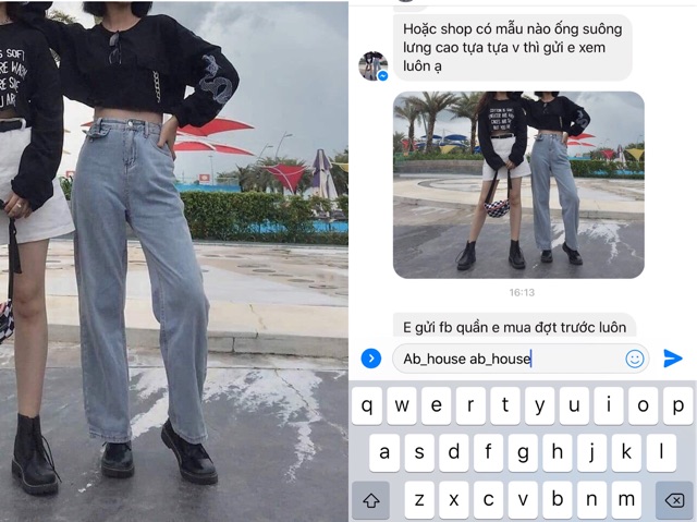 [Tặng Kèm Thắt Lưng] Quần Jean ống Rông ulzzang [ ảnh thật]
