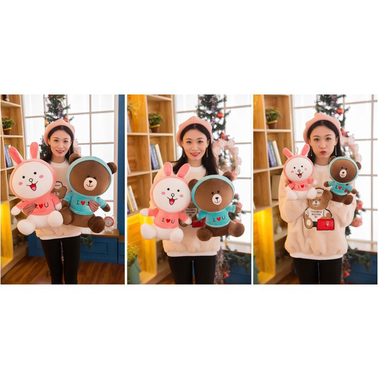 Gấu brown thỏ cony mặc áo gấu bông dễ thương 20cm 30cm G2B5