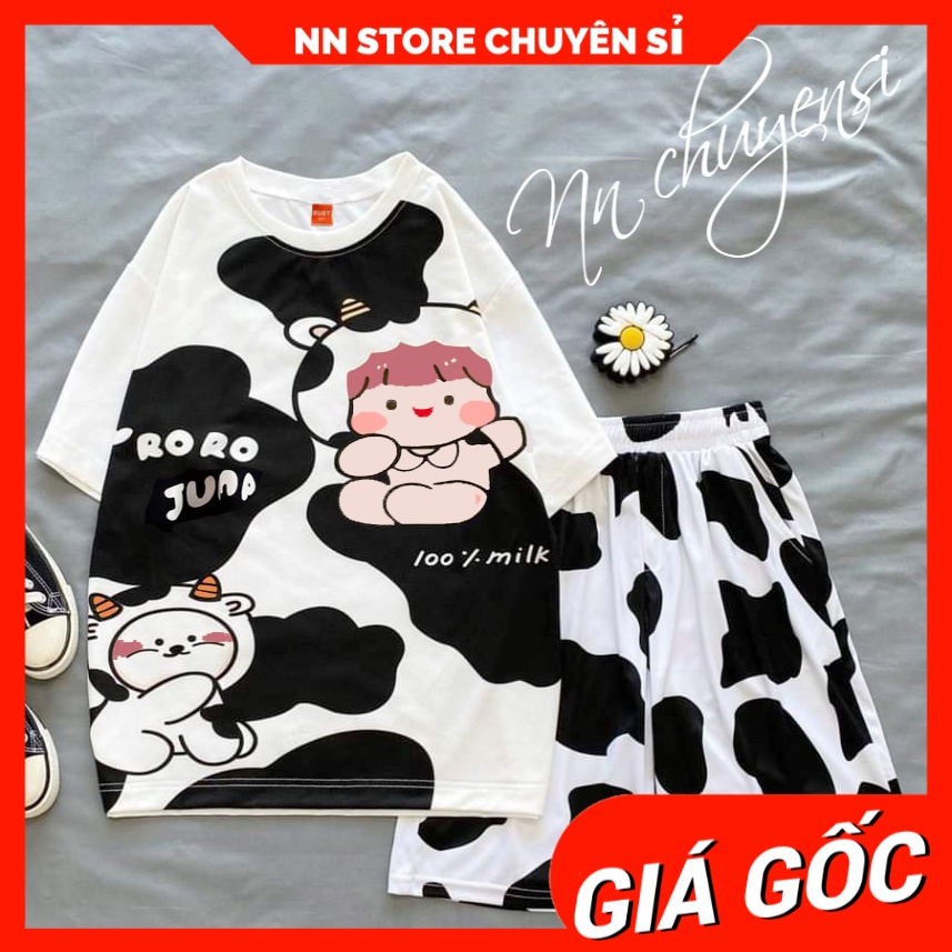 Đồ bộ bò sữa cho mẹ và bé từ 7kg đến 60kg ⚡ Đồ bộ cho bé trai bé gái ⚡ Đồ bộ mặc nhà DBRBD SIZE 4 - L
