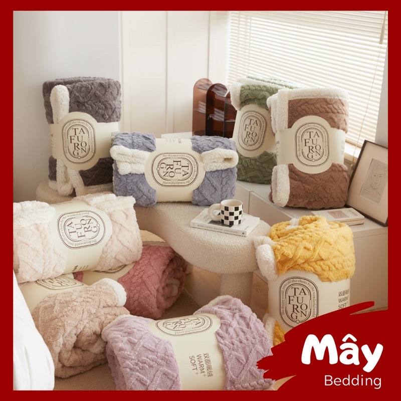 Chăn len cừu TAFURONG Chăn lông cừu vặn thừng MÂY BEDDING