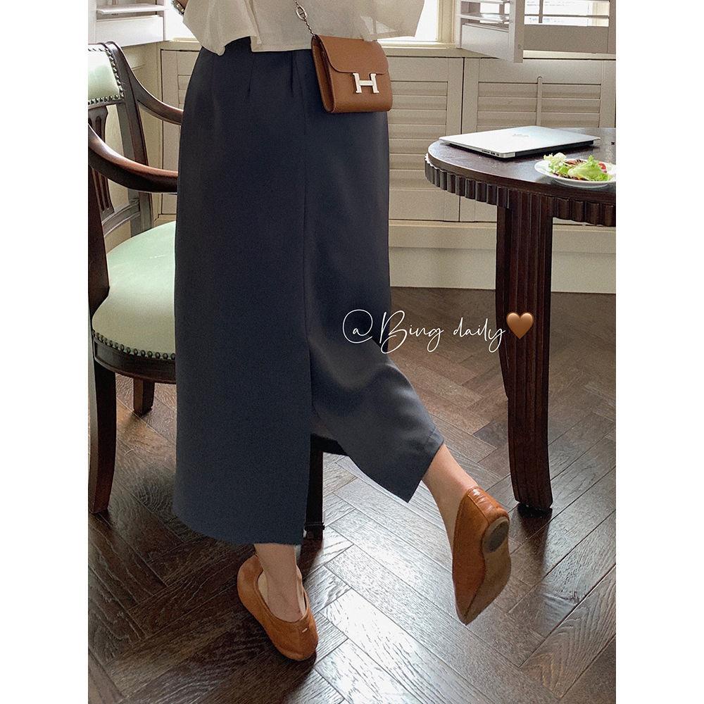 Honypove Chân Váy Hồng Lưng Cao Xẻ Tà Quyến Rũ Thời Trang Xuân Hè Phong Cách Hàn Quốc Cho Nữ 2022