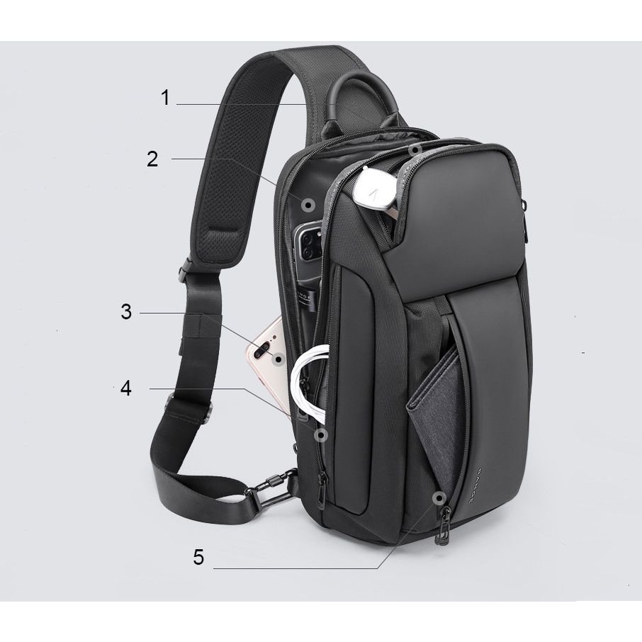 Túi đeo chéo nam đa chức năng cao cấp phong cách cá tính mới