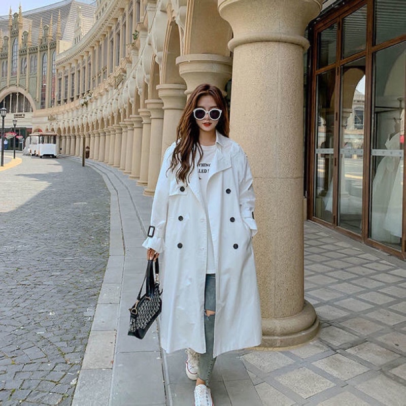 Áo khoác mangto dáng dài phong cách Hàn Quốc, phiên bản mới dài 112cm hàng QCCC