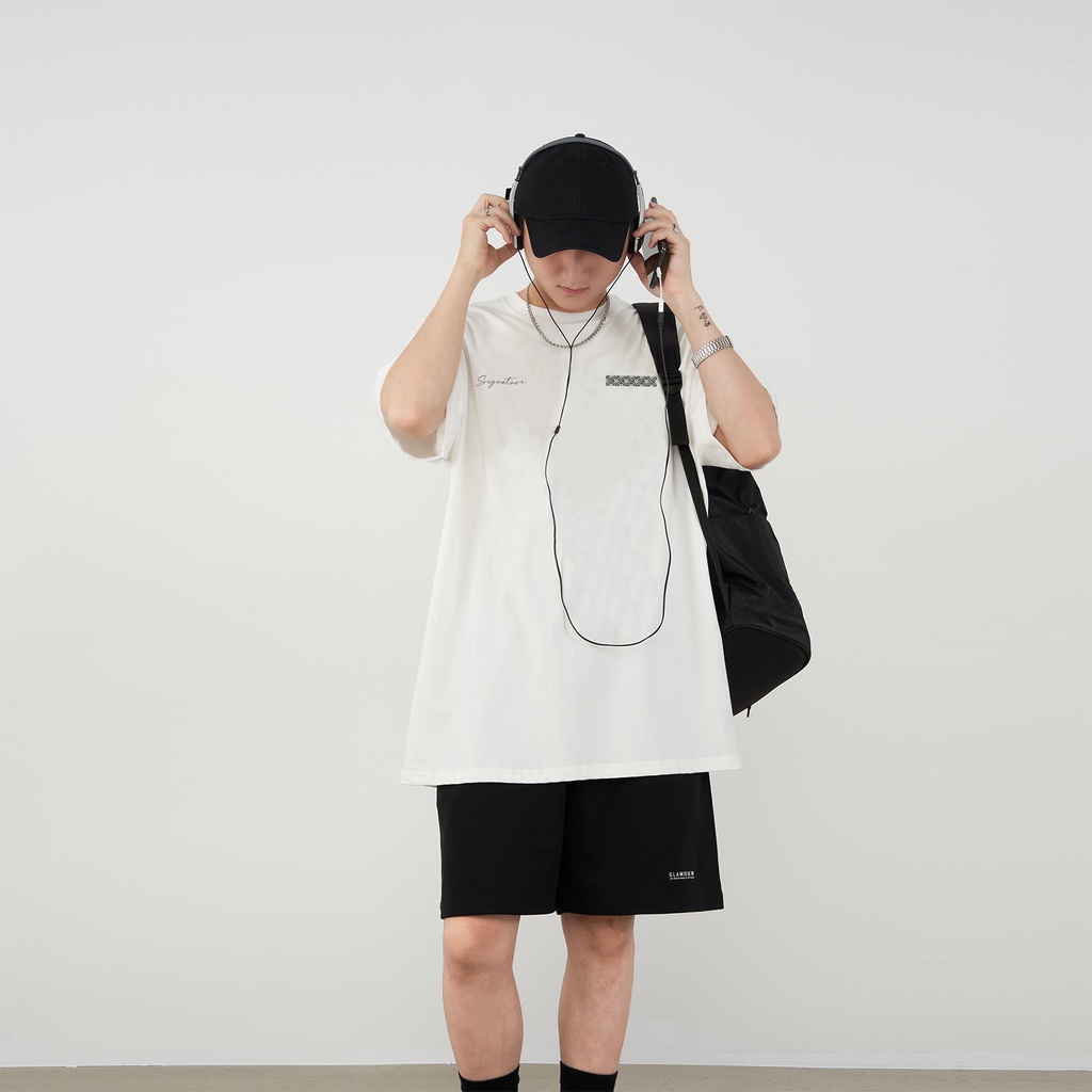 Quần short nam nữ unisex trơn đứng form basic Glamour - Basic Short - Đen/Xám