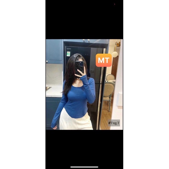 Áo croptop dài tay cổ tròn sexy