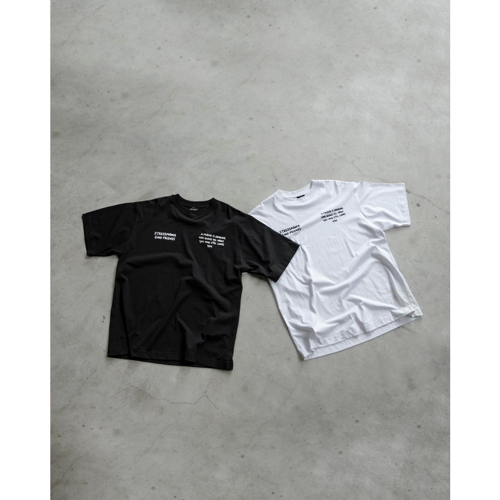 Stressmama Áo thun FRIENDS T-SHIRT 220GSM màu Trắng chất liệu 100% Cotton 2 chiều 220GSM thoáng mát, Local Brand