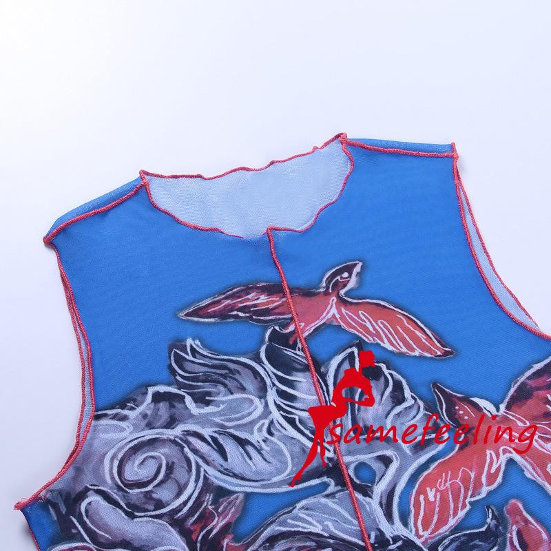 SF Áo Nữ Không Tay Cổ Tròn In Họa Tiết Thời Trang | BigBuy360 - bigbuy360.vn