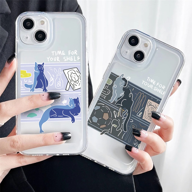 Ốp lưng iphone Ốp điện thoại Suntaiho mềm hình mèo + kệ thích hợp cho iphone 11 pro max / 13 12 pro / xs max iphone xr xs 8 7 plus