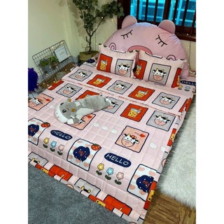 [Giá Siêu Rẻ] Sét Chăn Ga 5 Món Cotton Poly (chat để chọn màu, kích thước)