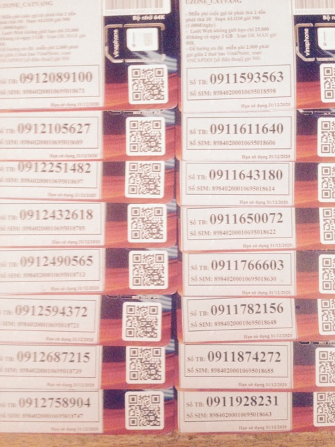 Sim 4G Vinaphone 10 số giá sốc chọn số trên hình