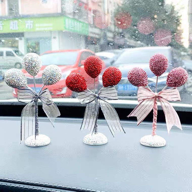 Cây bóng đính đá decor Taplo xe ô tô - Cây bóng trang trí ô tô