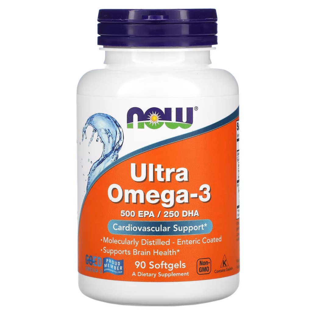 Omega 3 | now ultra omega 3 500 EPA  250 DHA  bổ  nhập mỹ- chính hãng - chất lượng cao