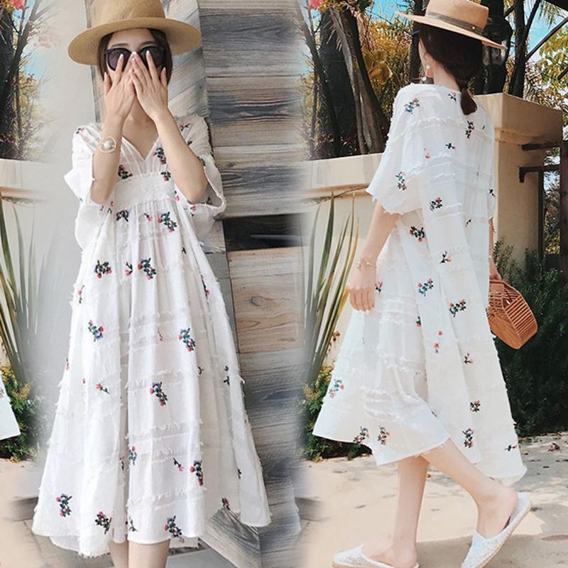 Set đầm dáng rộng thời trang xuân thu cho mẹ bầu