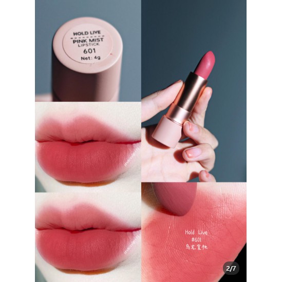 【Sale】 HOLD LIVE pink velvet matte lipstick rose gold glitter  lipstick  Nội Địa Trung