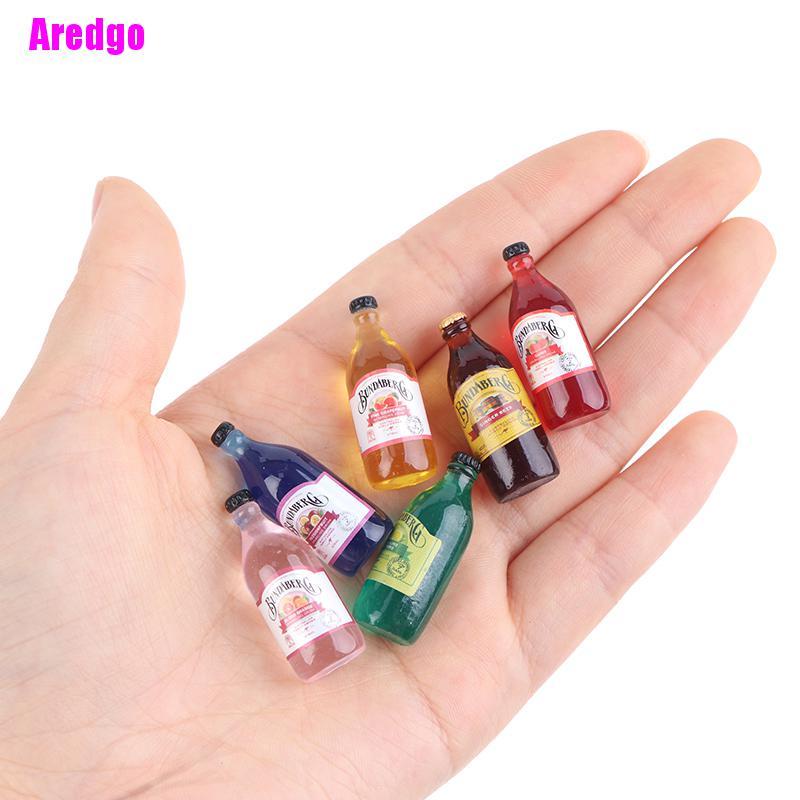 Set 10 mô hình chai nước tỉ lệ 1:12 1:6 dành cho trang trí nhà búp bê