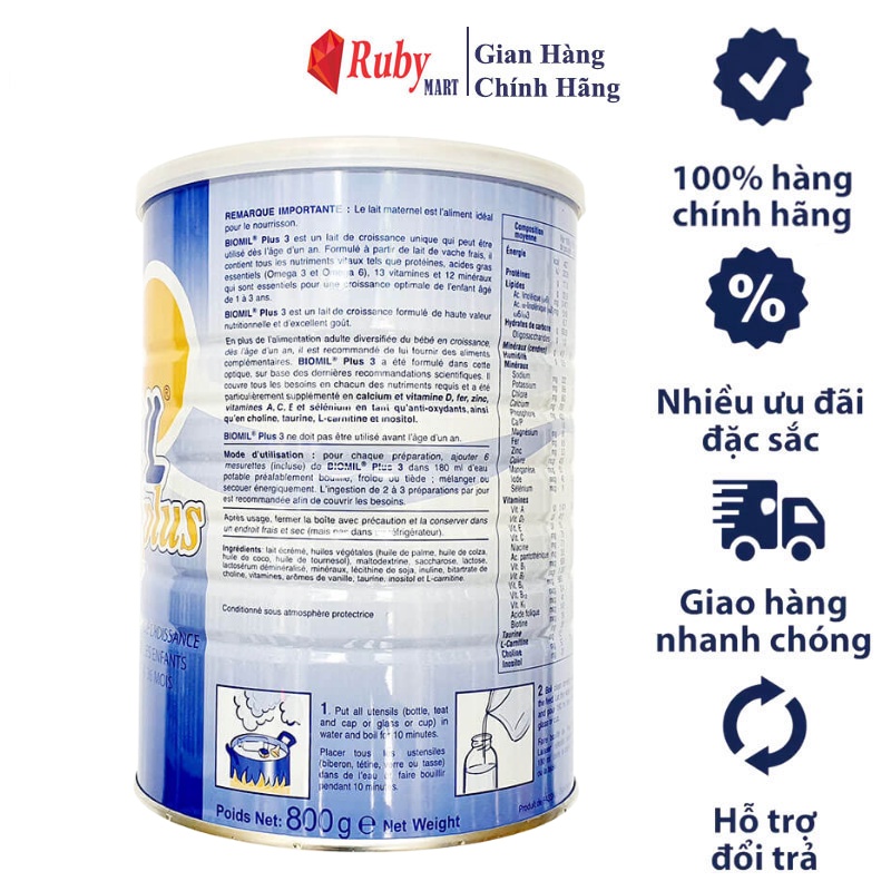 Sữa Bột Biomil Plus số 3 Lon 400g Và 800g Dễ Uống