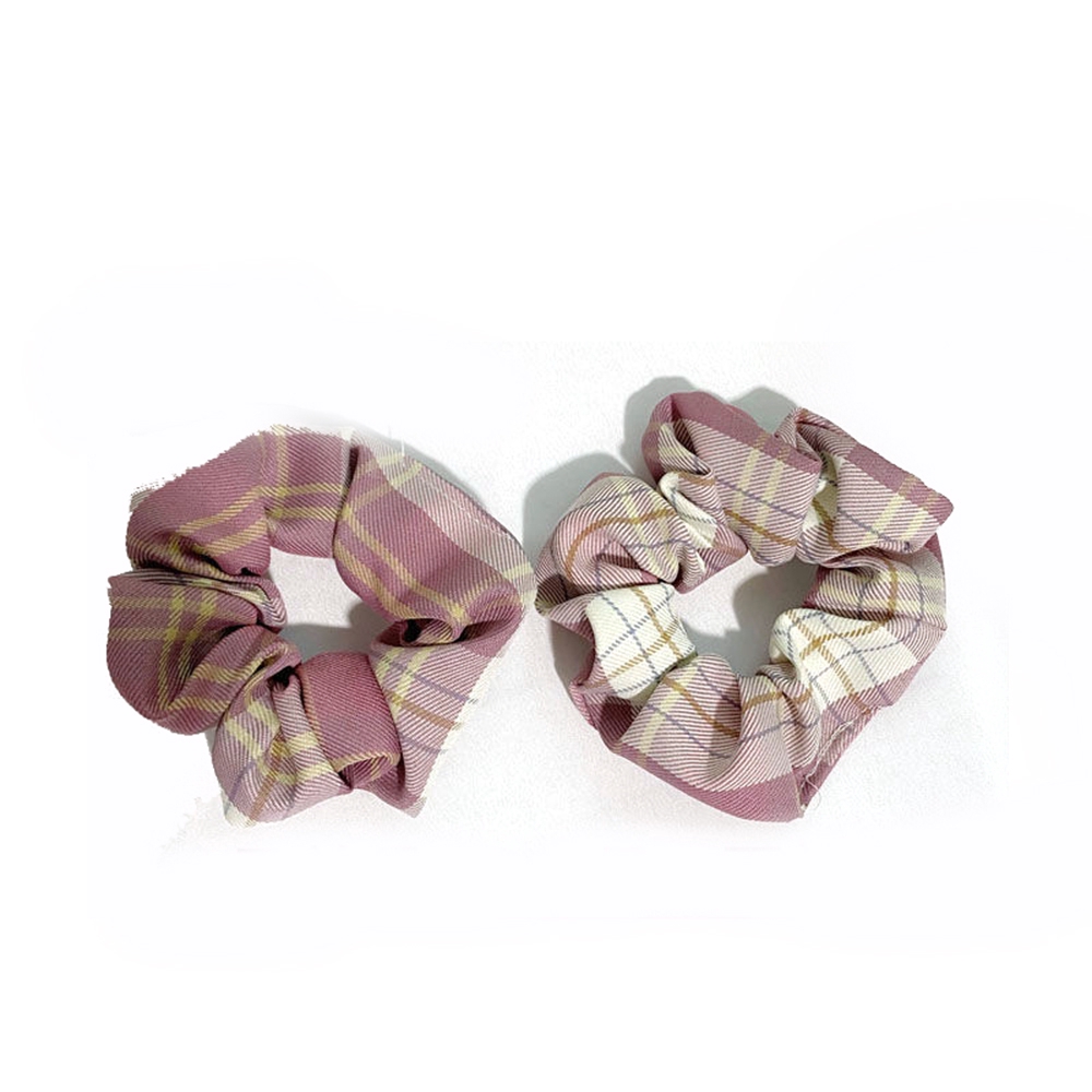 Dây Buộc Tóc Họa Tiết Ca Rô Phong Cách Hàn Quốc Xinh Xắn Dành Cho Nữ