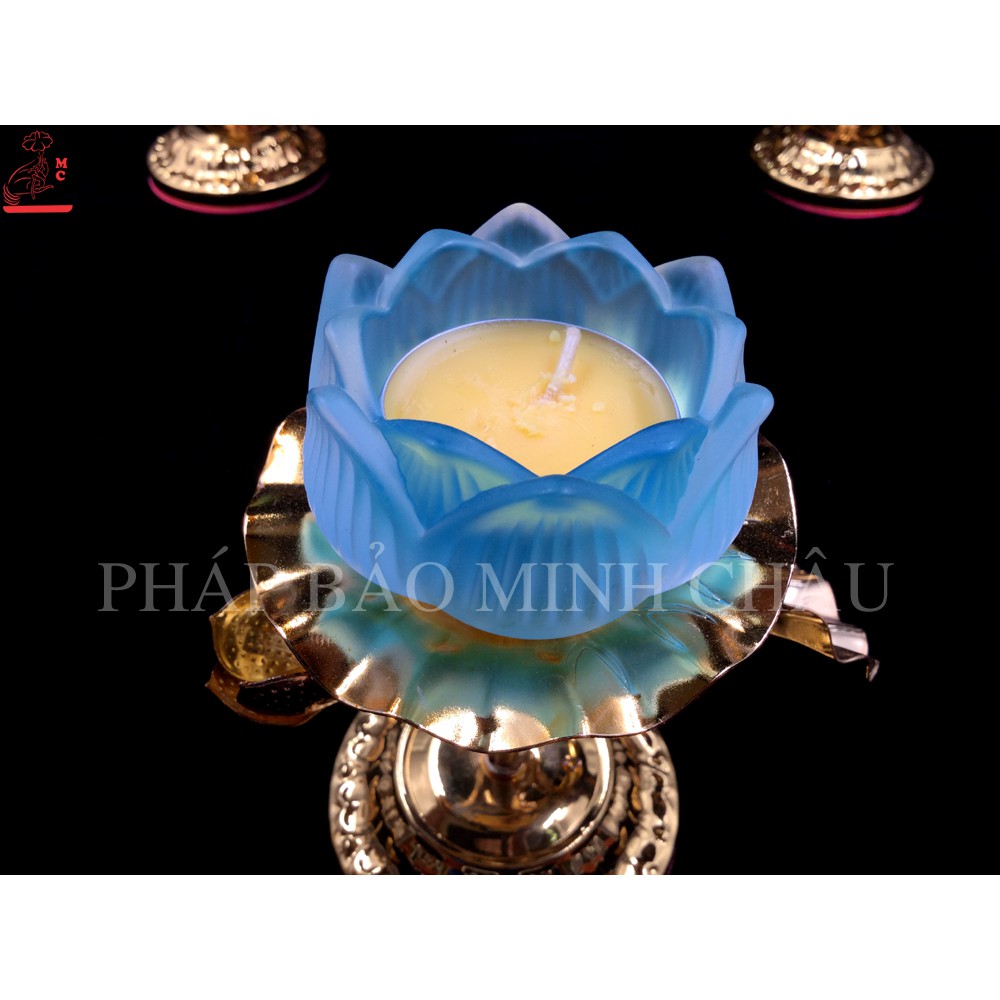 Đế nến sen thủy tinh hợp kim 7&quot;