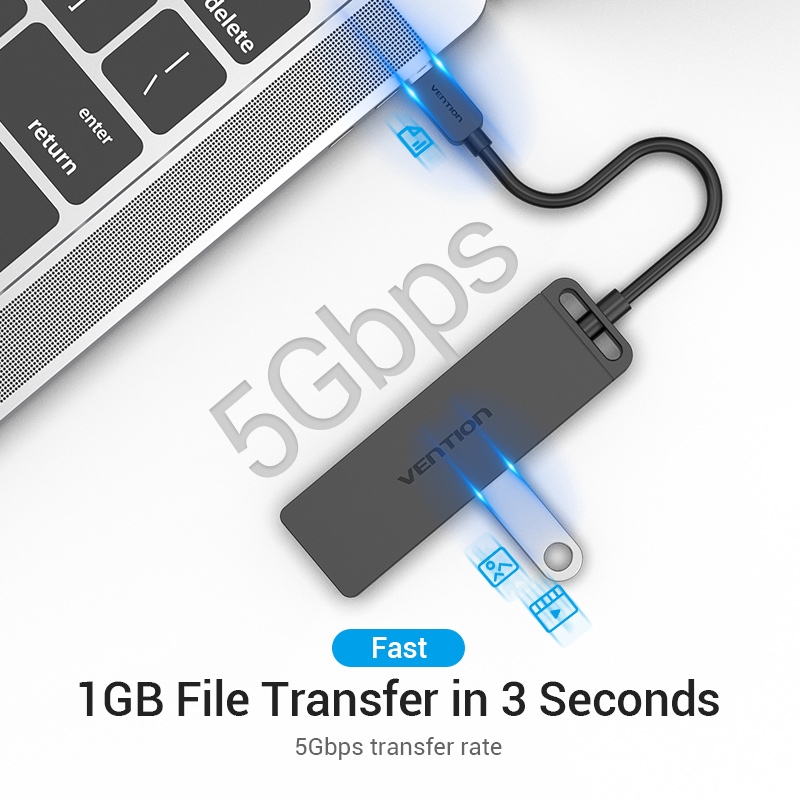 Thiết bị kết nối đa cổng Vention giao diện Type-C chia 4 cổng USB3.1