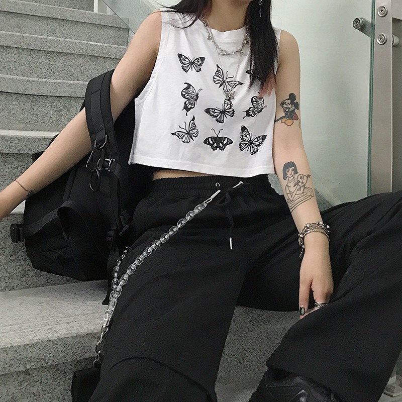 Áo croptop 3 lỗ dưới 60kg - 9 con bướm
