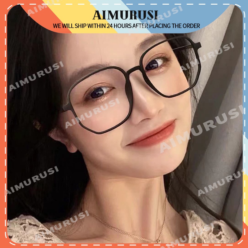 (AIMURUSI) COD Kính đeo Gọng Đa Giác Không Đều Thời Trang Chống Ánh Sáng Xanh Phong Cách Hàn Quốc