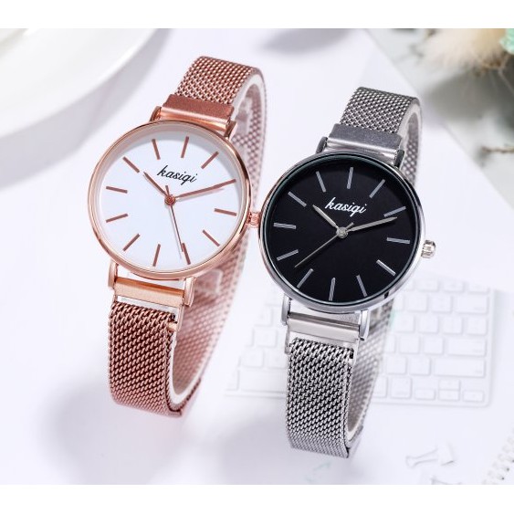 Đồng hồ thời trang nữ Kasiqi K01 dây nam châm vĩnh cửu cực đẹp, mỏng chỉ 7mm, thiết kế lịch lãm hiện đại