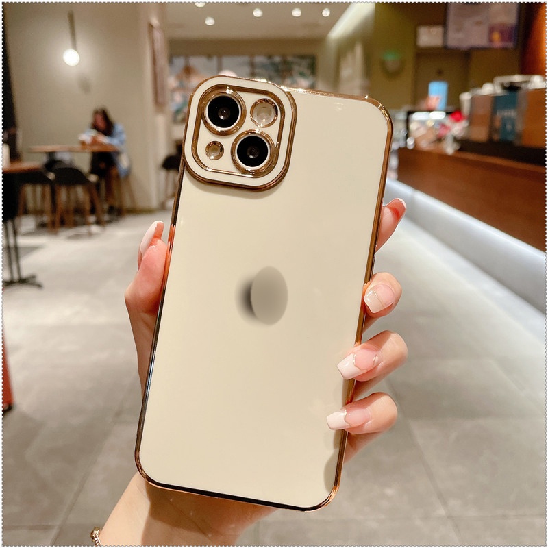 Ốp Điện Thoại Mềm Mạ Vàng Bảo Vệ Camera Dành Cho IPhone 13 12 11 Pro Max XS Max XR X