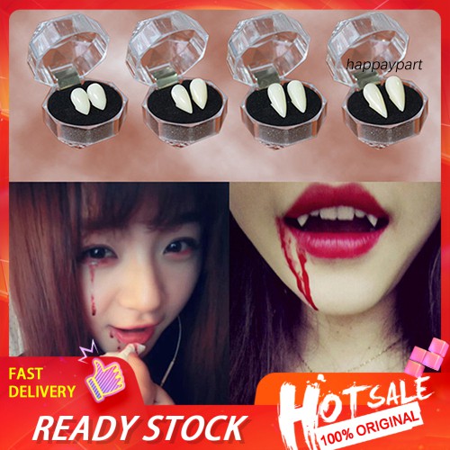 Set 2 răng nanh giả độc đáo cho tiệc hóa trang ma cà rồng