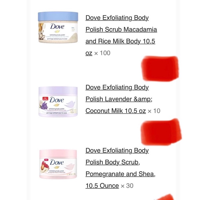 Tẩy da chết body Toàn Thân Dove Exfoliating Body Polish